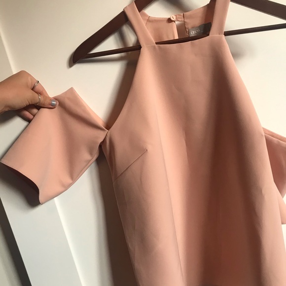 ASOS Cold Shoulder Light Pink Top - Picture 2 of 5